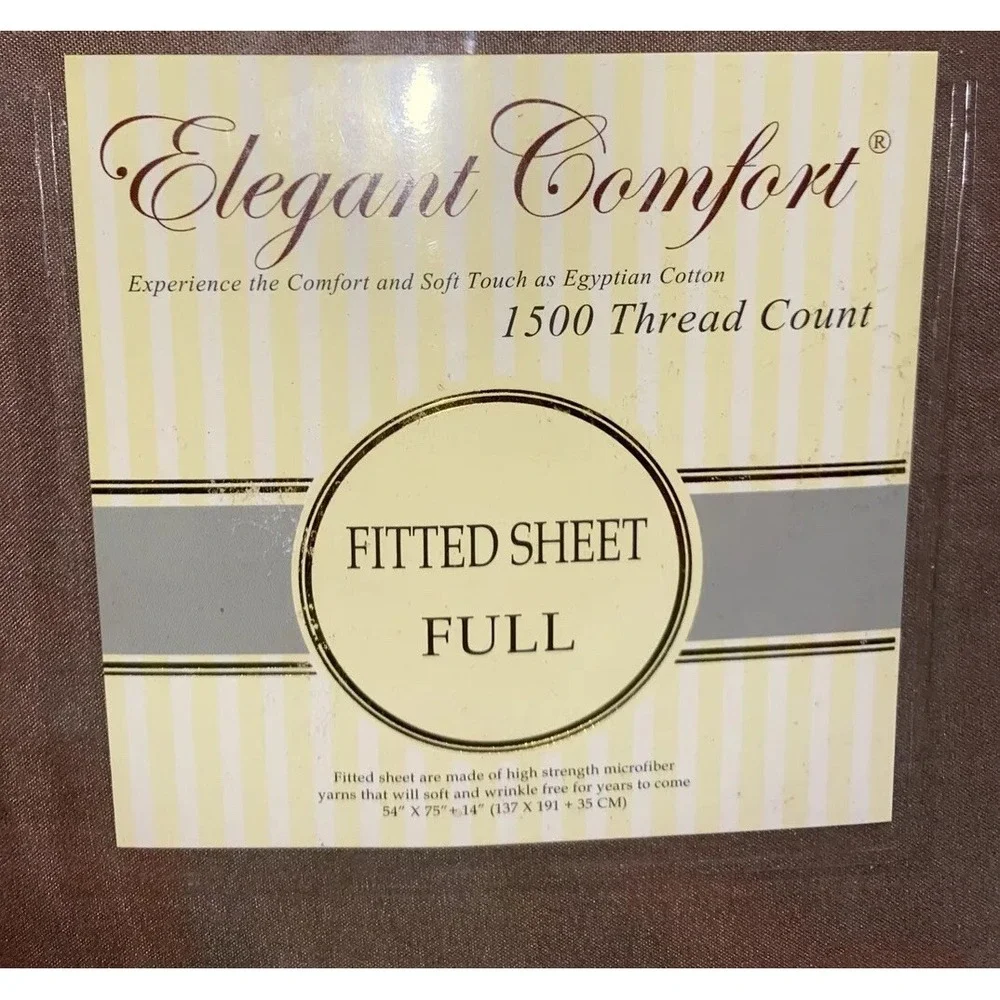 New Elegant Comfort‎ Brown Fitted Full Sheet Microfiber 1500 TC